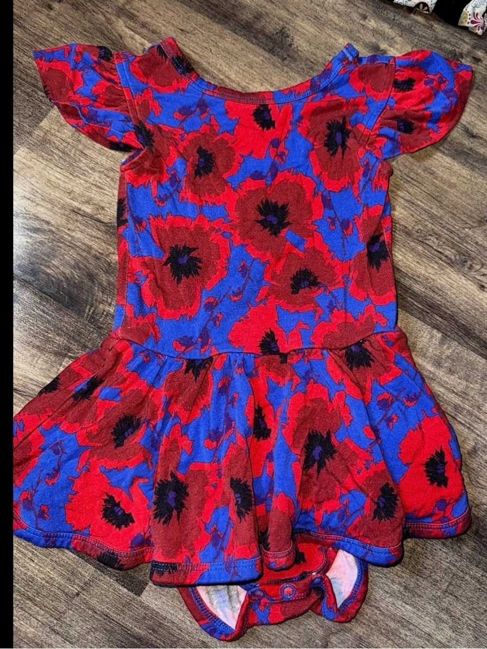 Muse Threads Poppy Floral Flutter Sleeve Bamboo Romper 18-24M Twirl Snaps